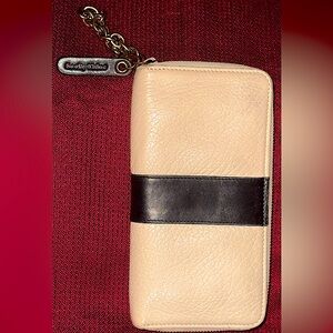 SEE by CHLOE’ long leather wallet. Beige and black w Chloe’s zipper tag. GUC.